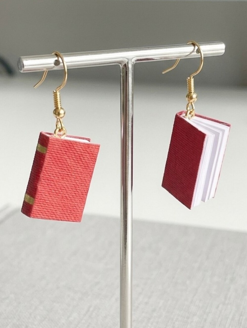 NWT Mini Red Book Earrings (0042)